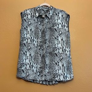 Snake Skin pattern pleated blouse